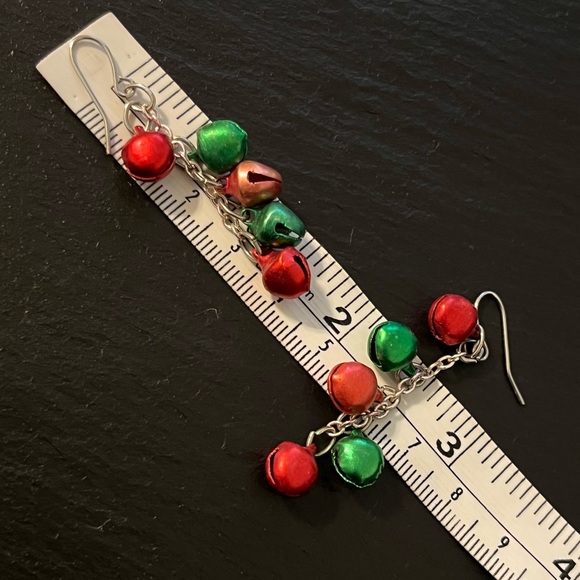 Christmas Holidays Multicolor Beaded Bells Set with Ring Earrings & Bracelet - Picture 13 of 14